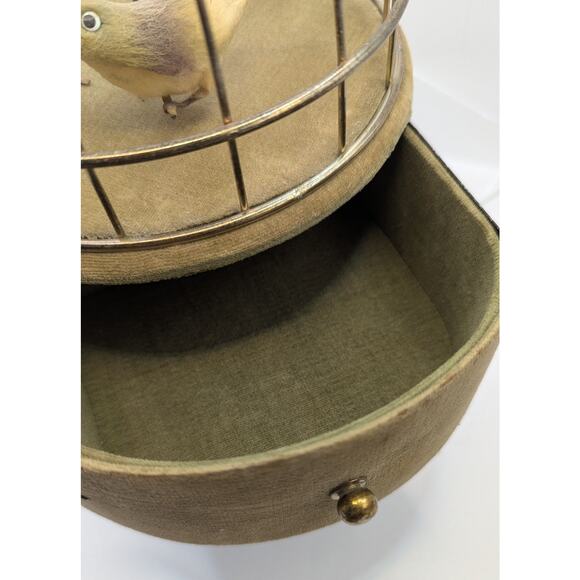 1950s Vintage Music Jewelry Box Automaton Singing Bird Cage Works; - Picture 3 of 6